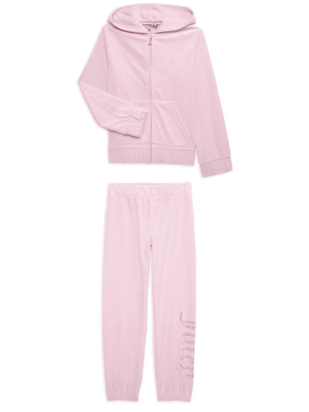 Juicy couture light pink velour diamante zip hoodie and track pants